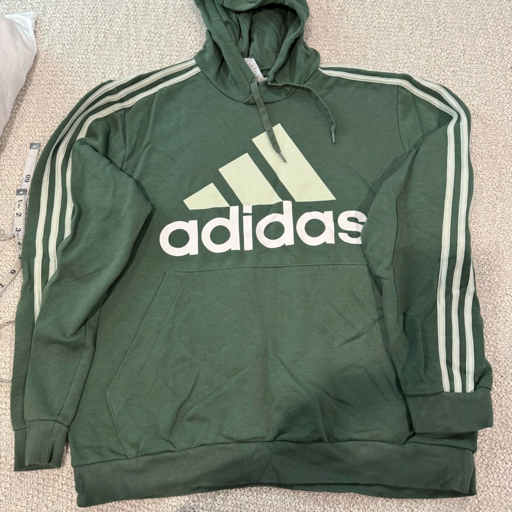 Adidas Green Sweatshirt with White Stripes